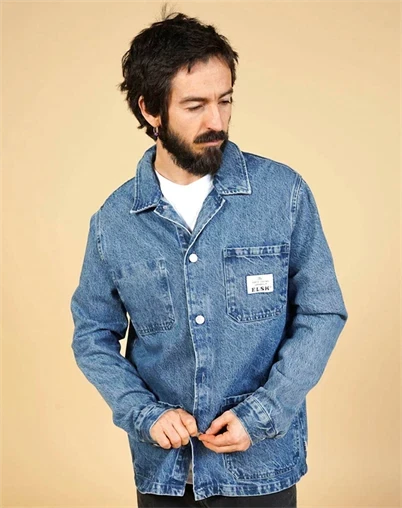 Elsk - Denim Mens Overshirt - Nineties Blue 